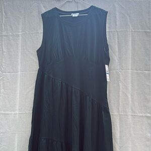 DKNY Dark Green Sleeveless Midi Dress